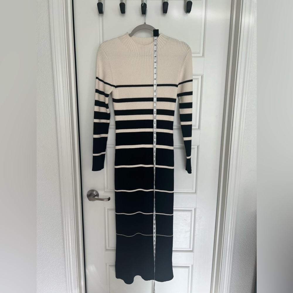 ZARA Striped Knit Midi Dress NWOT